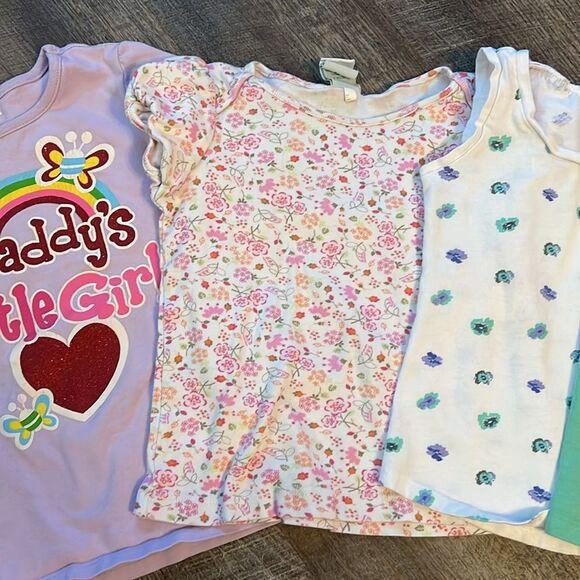 Girls 4 4t Spring Summer Shirt Top Lot Bundle Short Sleeves Tank - Picture 3 of 4